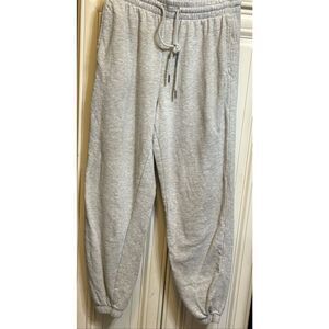 H&M Men's Fleece Drawstring Elastic Waistband Jogger Pants Light Gray Sz Medium